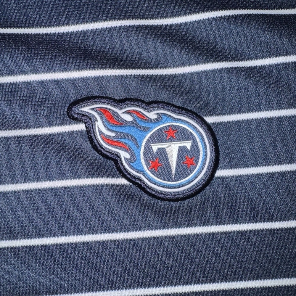 Men's 2XL Nike Tennessee Titans NFL Dri-FIT Striped Polo Shirt Blue White - Picture 3 of 6
